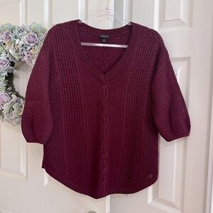 Torrid Short Sleeve Sweater in Merlot